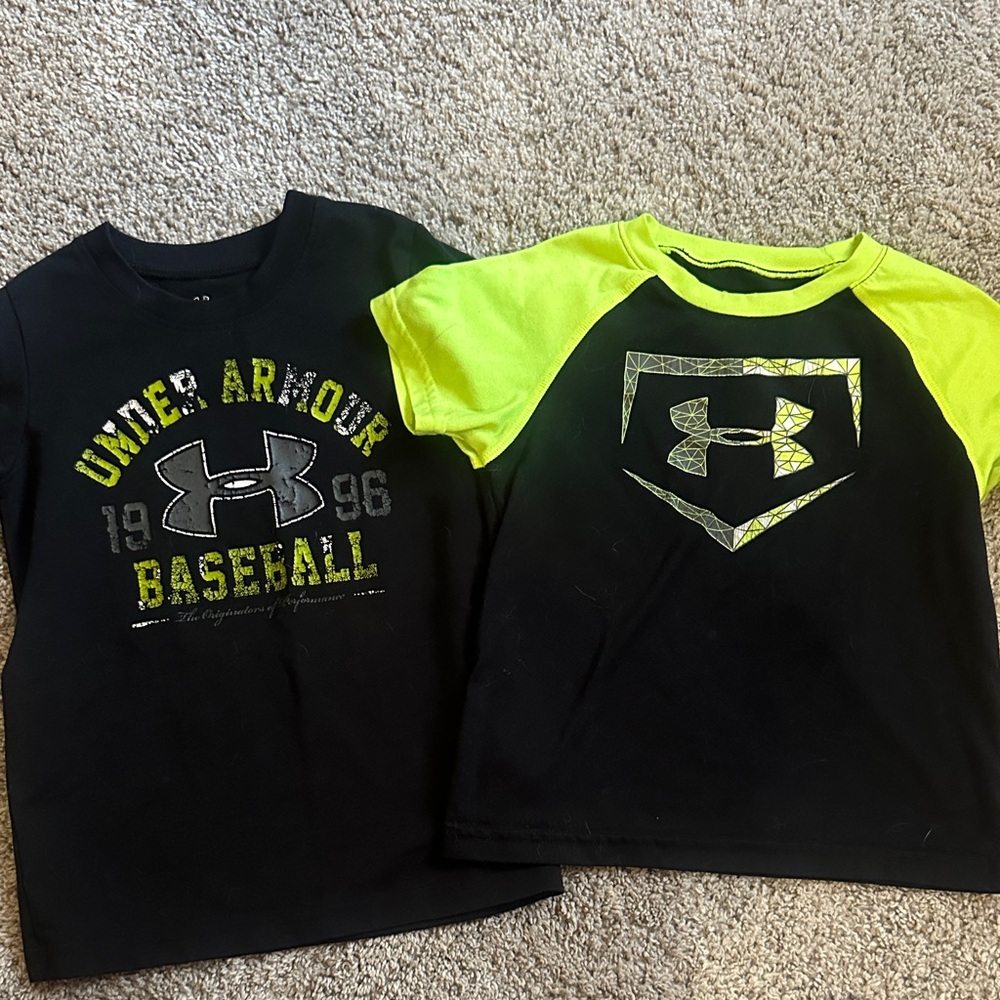 Under Armour Kids Black and Yellow Baseball Tees